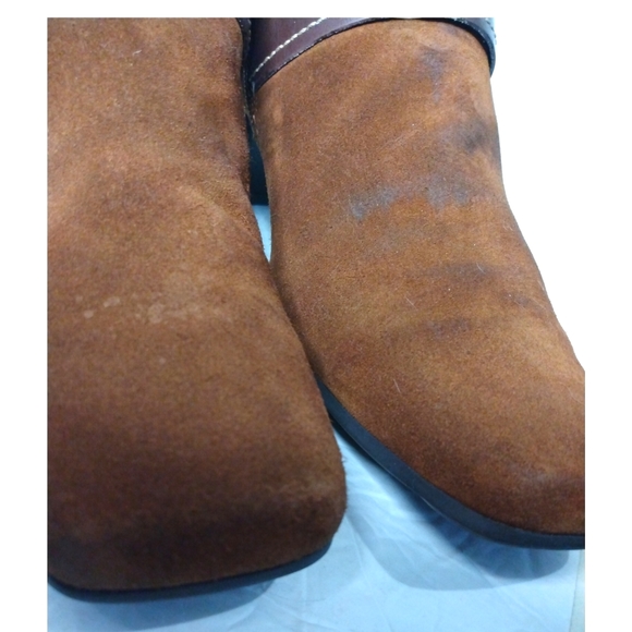 Ecco Womens Arizona Brown Suede Leather Square Toe Boots Low Heel EU 40 US 9/9.5 - Picture 11 of 16